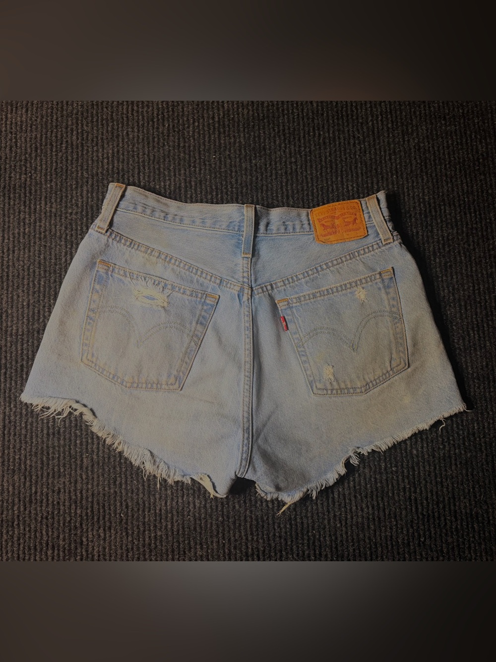 Levi’s 501 Distressed Light Wash Denim Cutoff Shorts High Rise
